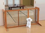 Richell Wood Freestanding Gate, High-Small, Autumn Matte Finish