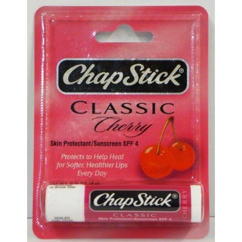 ChapStick Classic Cherry Skin Protectant / Sunscreen SPF 4, 0.15 Ounces (Pack of 6)