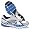 White/ Metallic Silver/ Blue Ribbon/ Black
