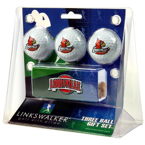 Louisville Cardinals Ncaa 3 Golf Ball Gift Pack W/ Hat Clip