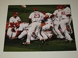 St Louis Cardinals Team Signed Autographed 11x14 Freese , Holliday , Photo Authentic Certified COA