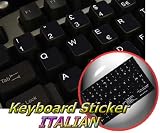 ITALIAN NON-TRANSPARENT KEYBOARD STICKERS ON BLACK BACKGROUND FOR DESKTOP, LAPTOP AND NOTEBOOK