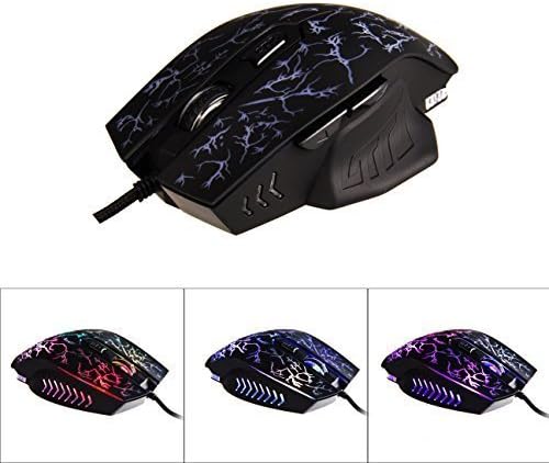 Ergonomic LED Wired Mouse with 7 Soothing LED Colors, 6 Buttons