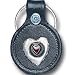 Small Leather & Pewter Key Ring - Heart in Heart - Small Leather & Pewter Key Ring