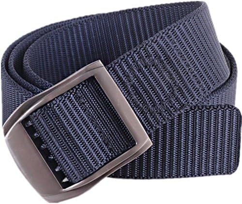 Kinsun Men's Military Tactical Belt Buckle Nylon Web Belt 1.5" Wide (Navy Blue)