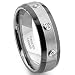 Tungsten Carbide Diamond Two-Tone Wedding Band Ring