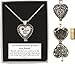 Cathedral Art Pet Memorial Urn Locket-heart Shaped-silver Tone Filigree