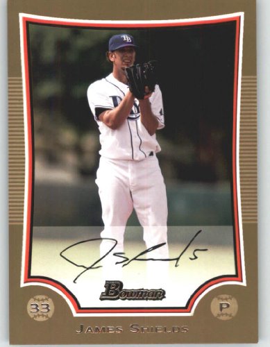 2009 Bowman Gold #58 James Shields - Tampa Bay Rays (Baseball Cards)
