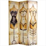 Oriental Furniture Double Sided Mannequin and Singer Canvas Room Divider CAN-SING