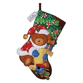 Bucilla 86062 Felt Aplique Stocking- Santa Bear