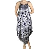 IMAGE OF Women's Elegant Chemise Gown - Silky Satin - Adjustable Spaghetti Straps - Silver Gray And Navy Blue - One Size Fits Most