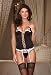 Dreamgirl Bustier Lace up Front with Thong and Stockings 5431