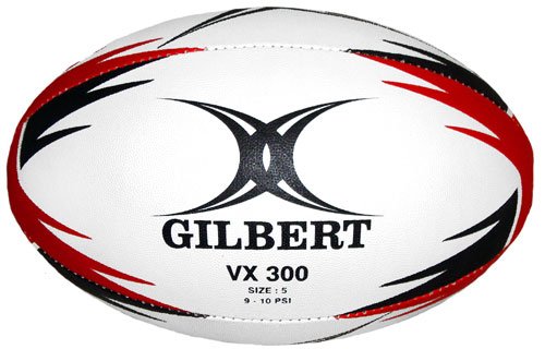 Gilbert Vx300 Trainer Rugby Ball (Red/Black, Size-5)