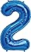 Number 2 - Blue Helium Foil Balloon - 34 inch