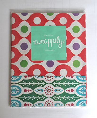 Christmas Holly/ Mod Ornaments (2 Sheets) - Eco-friendly Wrapping Paper - Reversible - Gift Wrap by Wrappily