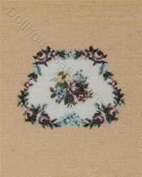 Miniature Tan Floral Needlework Kit by Lindee's Little Linens