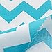 Big Chevron Poly Cotton Turquoise 60 Inch Fabric by The Yard (F.E.)