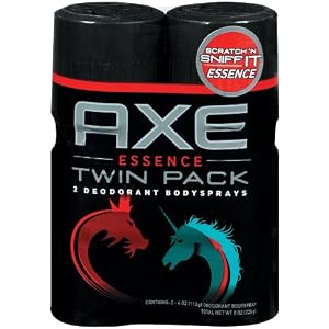 Axe Body Spray, Twin Pack, Essence, 4-Ounce