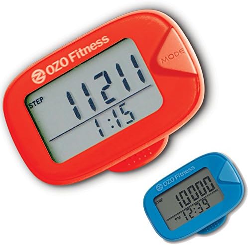 OZO Fitness Pedometer SC1 - Best Pedometer for Walking, a Wearable Personal Fitness Tracker for Men, Women &amp; Kids. Track Steps, Calories &amp; Miles Walked. Get your Step Counter Today! (Red)