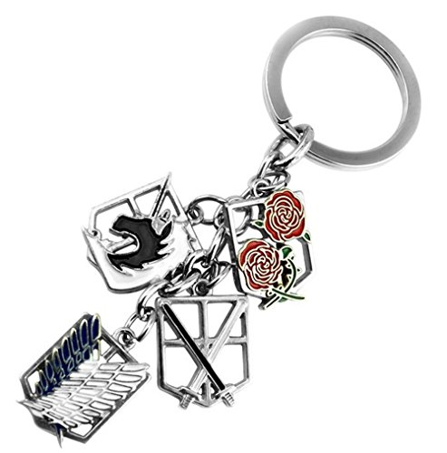 Beautyforall Anime Attack on Titan Keychain Pendants Metal Charm for Phone
