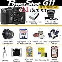 Canon Powershot G11 10.0 Megapixels Digital Camera With Holiday Edition Accessory Kit Includes 16GB Memory, 0.40X Fisheye Lens, 3.5X Telephoto Lens, Filters, Extra battery, Rapid Charger + Much More