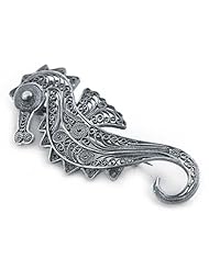 Silver filigree brooch, Filigree Seahorse