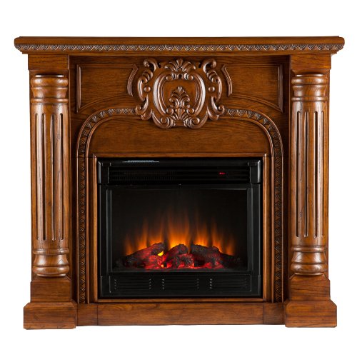 SEI AMZ3769E Romano Electric Fireplace, Salem Antique Oak On Sale