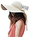 Women's Large Wide Brim Floppy Straw Hat Summer Beach Sun Hat w/ Bow Ribbon