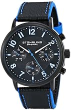 Stuhrling Original Men's 668.02 Monaco Analog Display Quartz Black Watch