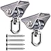 Besthouse Set of 2 Permanent Antirust Stainless Steel 304 Heavy Duty Swing Hangers 1000LB Capacity, Silent Swing Hook 360Â° Rotation with 4 Lag Screws, Yoga Hammock Chair Sandbag, Swing Sets