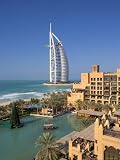Mina a Salam and Burj Al Arab Hotels, Dubai, United Arab Emirates Photographic Poster Print by Gavin Hellier, 24x32