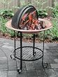Landmann USA 28492 30" Tall Copper Fire Pit w/ Shelf and 2-pc Spark Guard