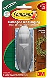 Command 1 Hook 2 Strips Outdoor Large Graphite Designer Hook