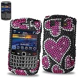 New Fashionable Perfect Fit Hard Diamante Protector Skin Cover (Faceplate/Snap On) Full Rhinestones Diamond Bling for RIM Blackberry Bold 9700 / Onyx 9020 AT&T,T-Mobile -