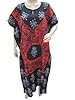 Kaftan Black Red Batik Patio Wear Lounger Cotton Caftan