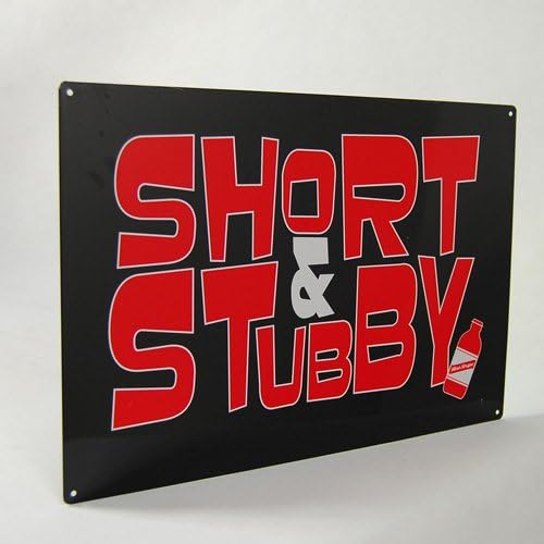 Red Stripe Short and Stubby Metal Sign