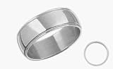 Traditional 14 Karat Mens White Gold Milgrain 6mm Comfort Fit Wedding Ring