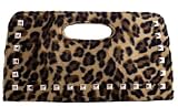 Lux de Ville Retro Faux Fur Leopard STUD CLUTCH HANDBAG