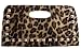 Lux de Ville Retro Faux Fur Leopard STUD CLUTCH HANDBAG