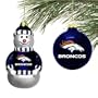 Denver Broncos Mini Blown Glass Team Logo Christmas Ornament Set (Snowman & Glass Ball)