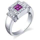 14 Karat White Gold 0.60 carats Top Gem Quality Ruby Diamond Ring