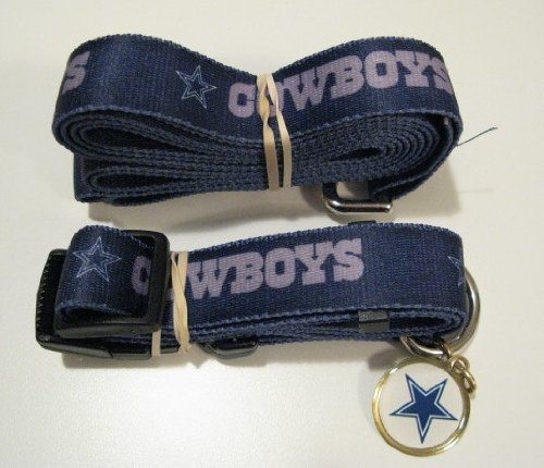 Dallas Cowboys Pet Accessories Set - Large (6' Leash, Collar, and ID Tag)