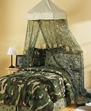 Fun Twill Top Camouflage Canopy for Bedroom or Playroom - Green Camo Mesh