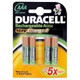 Duracell Rechargeable Accu StayCharged HR03 800 mAh AAA Batteries - 4-Pack