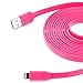 Aduro - Apple Certified / MFi - USB to Lightning Extra Long FLAT Charge & Sync Cable fits all Apple Devices with Lightning Connector - iPhone 5 / 5S / 5C / 6 / 6 Plus, iPad 4, iPad Mini, iPad Air, New iPod Touch and Nano (10 Feet / 3 Meters) (Pink)