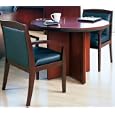 Mayline Corsica 42" Round Office Meeting Table with 2 Chairs in Sierra Cherry Finish on Real Cherry Wood Veneer - Complete Set