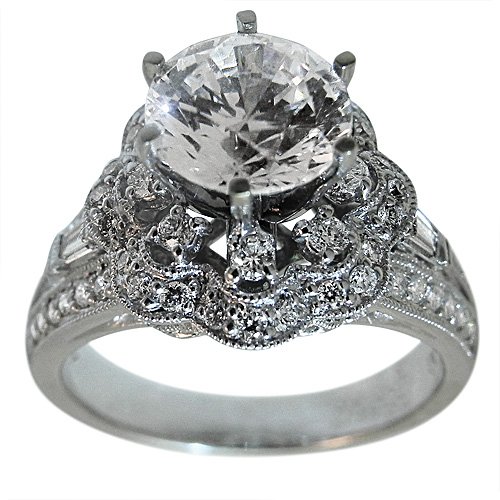 Antique Diamond Engagement Ring With GIA CERTIFIED H SI2 1.20ct Center