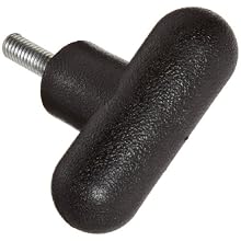 DimcoGray Black Thermoplastic T-Handle Wing Knob Female, Brass Bushing 3/8" x 1/2" Depth, 2-1/4" Diameter x 1-7/16" Height x 3/4" Hub Dia x 5/8" Hub Length (Pack of 10)