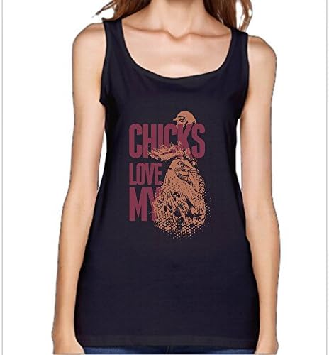 Women's Chicks Love My Printed Tee Short Sleeves Sleeveless 100% Cotton Black M