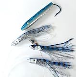 saltwater fishing tackle:6 In. Holographic Blue and red Cedar Plug Daisy Chain Saltwater Fishing Lure for Tuna Mahi Wahoo Marlin